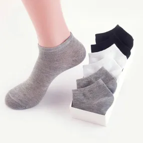 10-Pairs: Women's Solid Color Ankle Socks