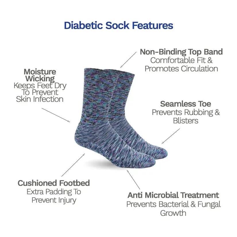 4-Pack Diabetic Socks - Solid Color Bundle