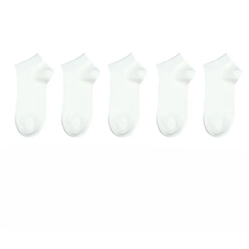 5 Pair Solid Color Boat Socks