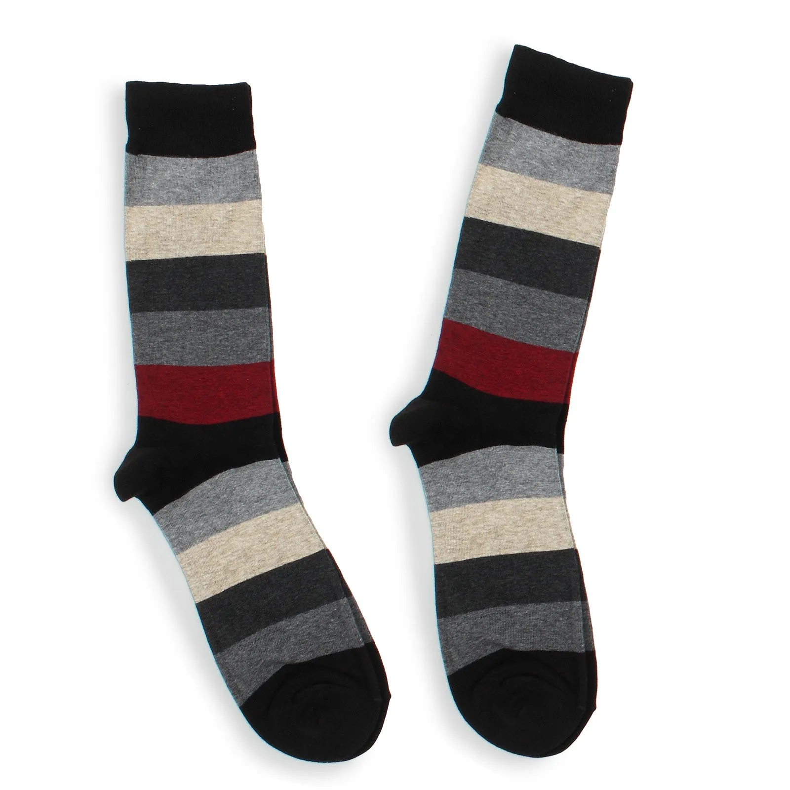 (5 Pairs) Mens Striped crew socks MR15