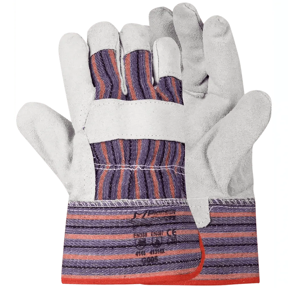 50mm 2.5'' Candy stripe chrome leather cotton back rigger gloves