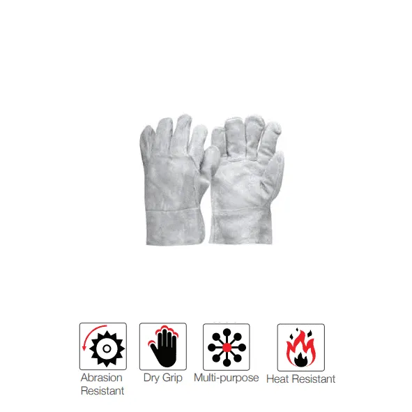 50mm 2.5'' Defender reinforced double palm chrome leather welding gloves