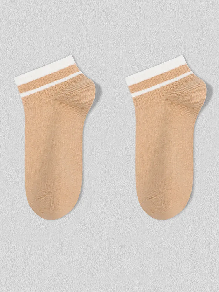 8 Pairs of Cotton Solid Color Casual Ankle Socks