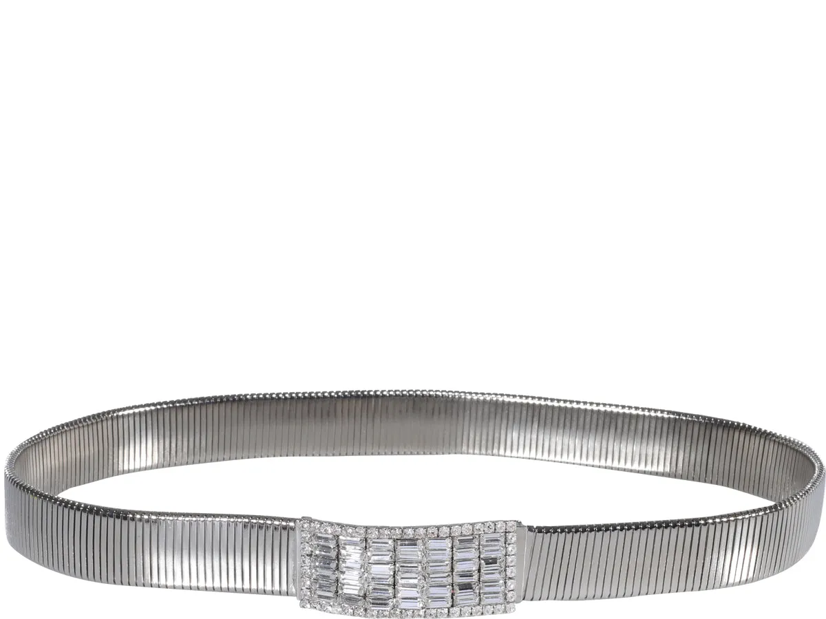 Alessandra Rich Crystal Embellished Buckle Belt