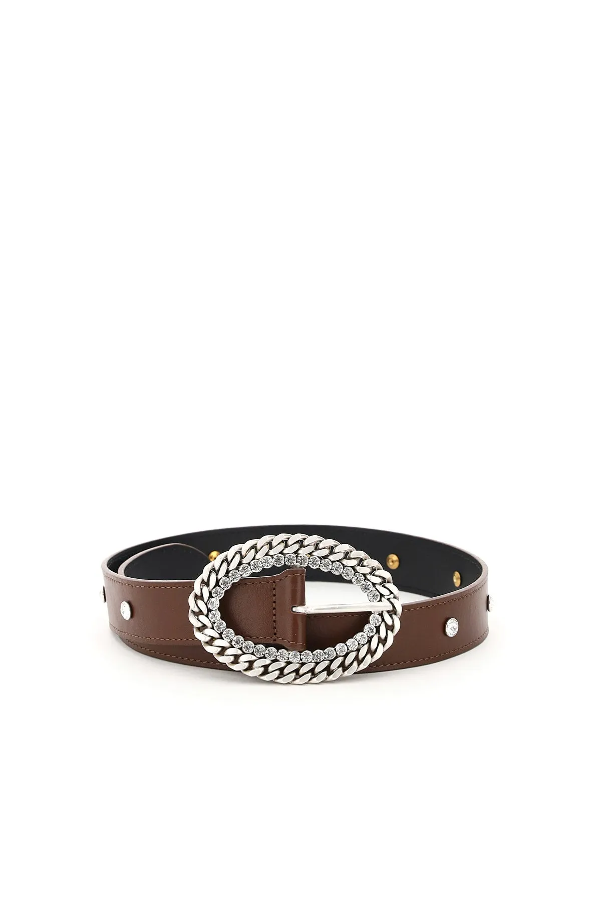 Alessandra Rich Crystal-Embellished Buckle Belt