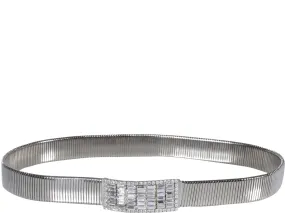 Alessandra Rich Crystal Embellished Buckle Belt