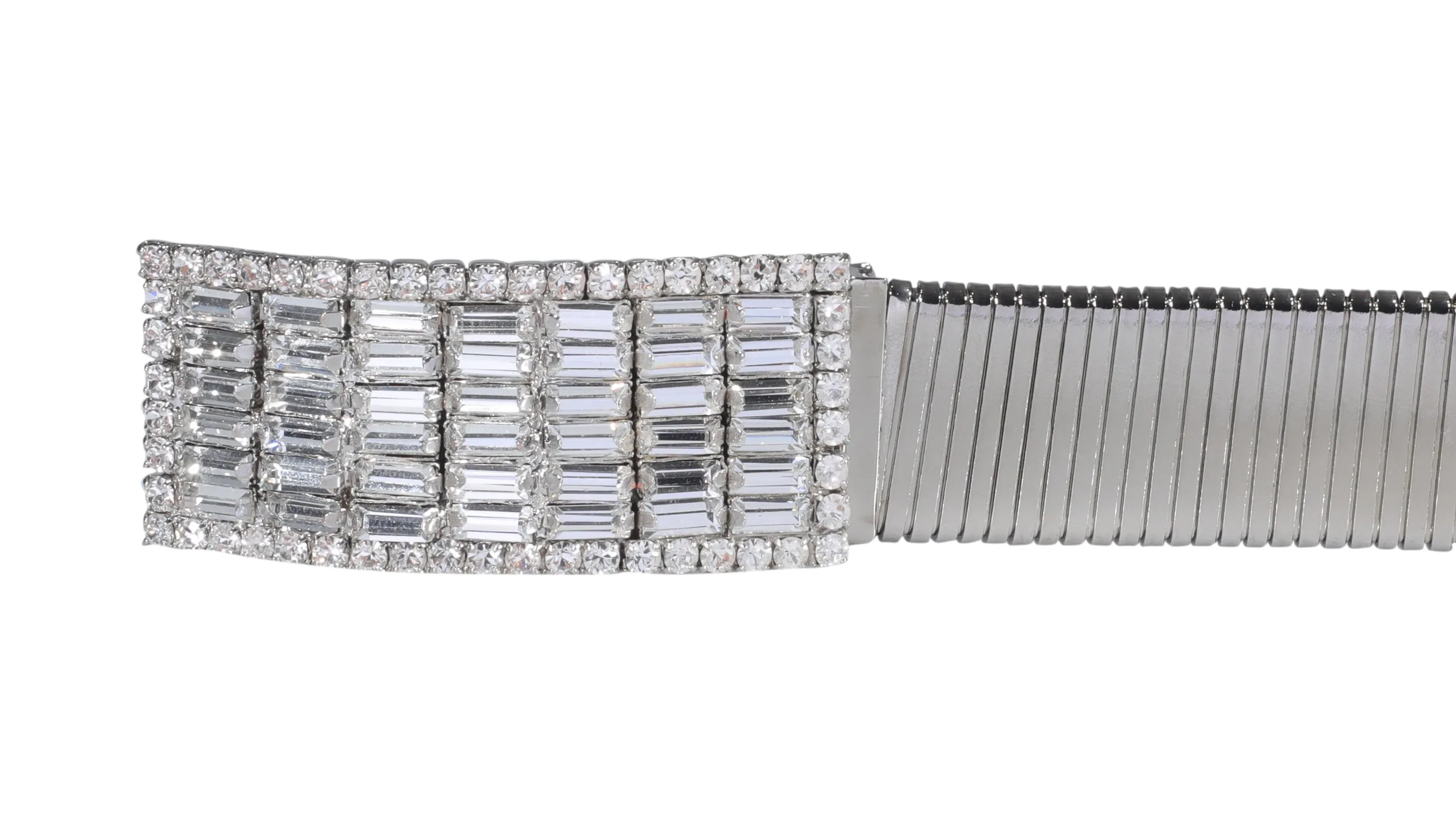 Alessandra Rich Crystal Embellished Buckle Belt