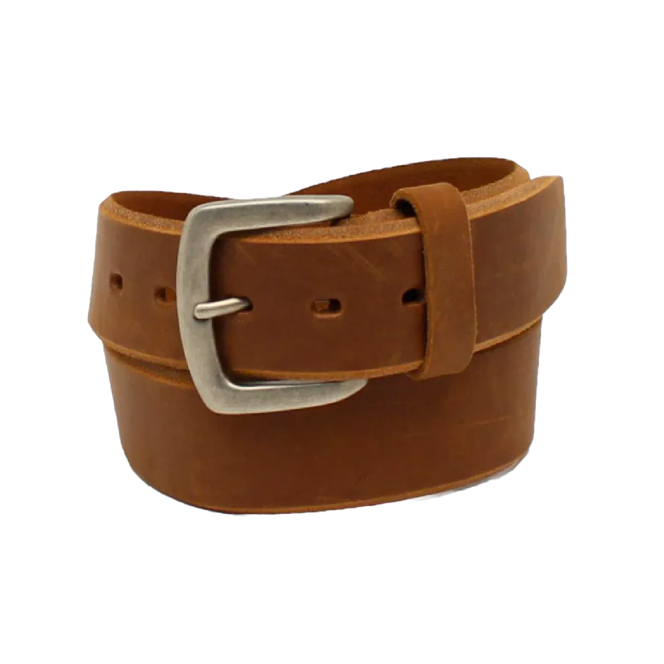 Ariat Men's Beveled Edge Embroidered Logo Brown Leather Belt