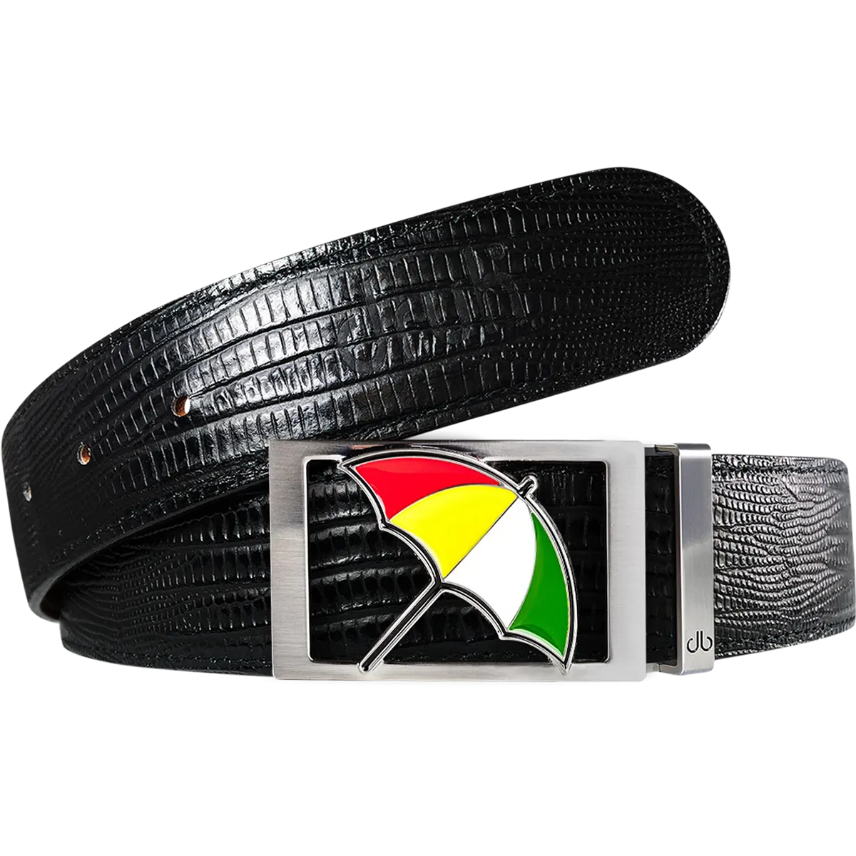 Arnold Palmer Ballmarker Buckle and Lizard Leather Belt in Black