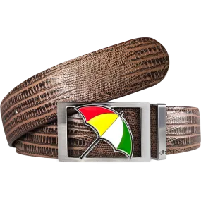 Arnold Palmer Ballmarker Buckle and Lizard Leather Belt in Brown