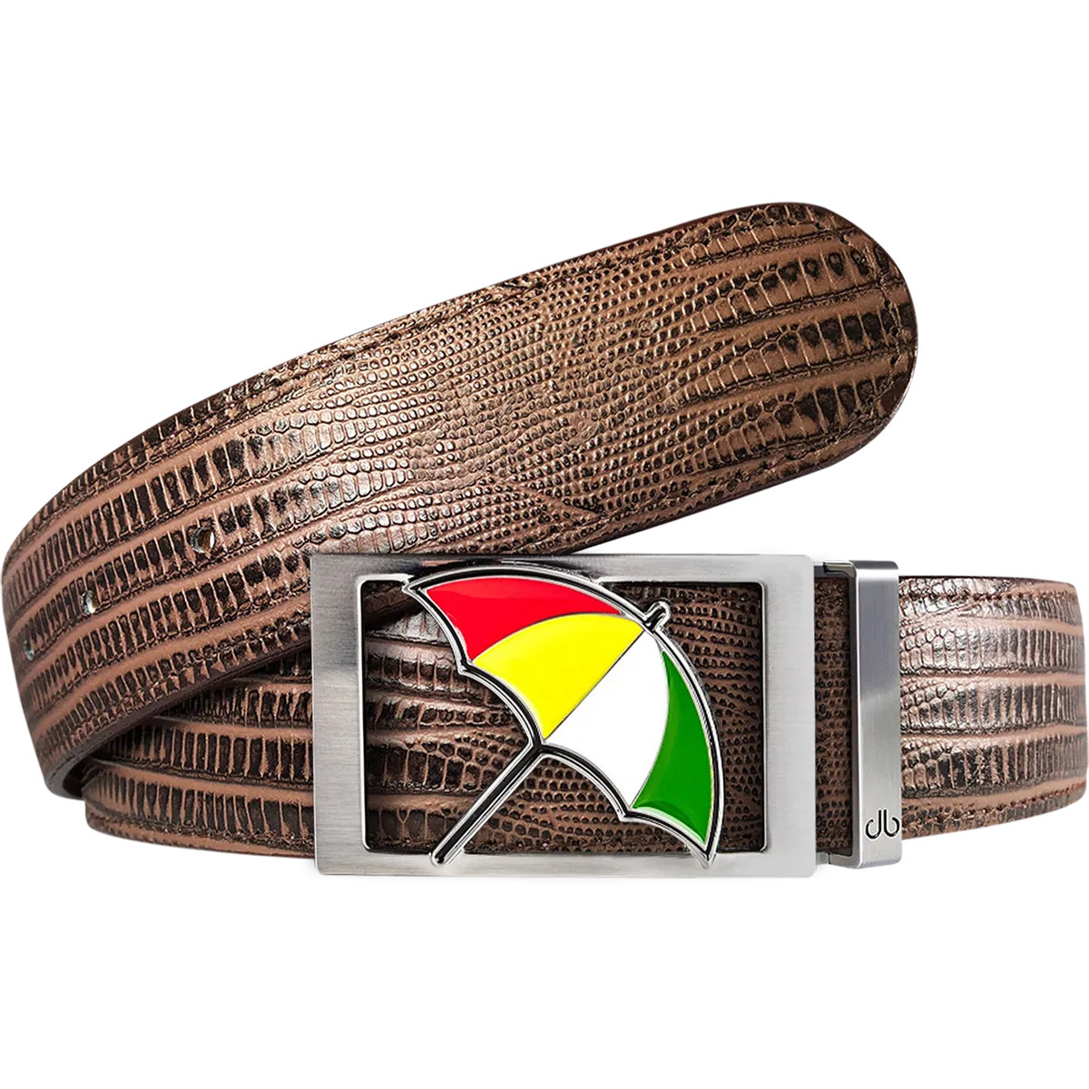 Arnold Palmer Ballmarker Buckle and Lizard Leather Belt in Brown