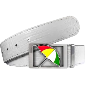 Arnold Palmer Ballmarker Buckle and Lizard Leather Belt in White