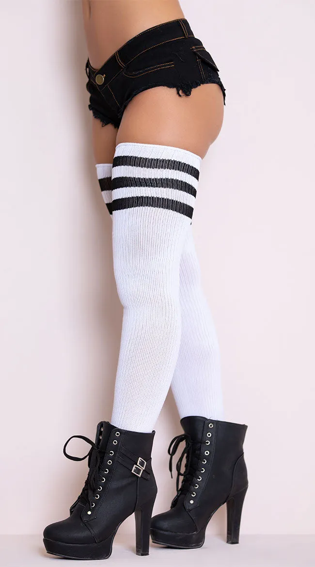 Athletic Ribbed Thigh Highs