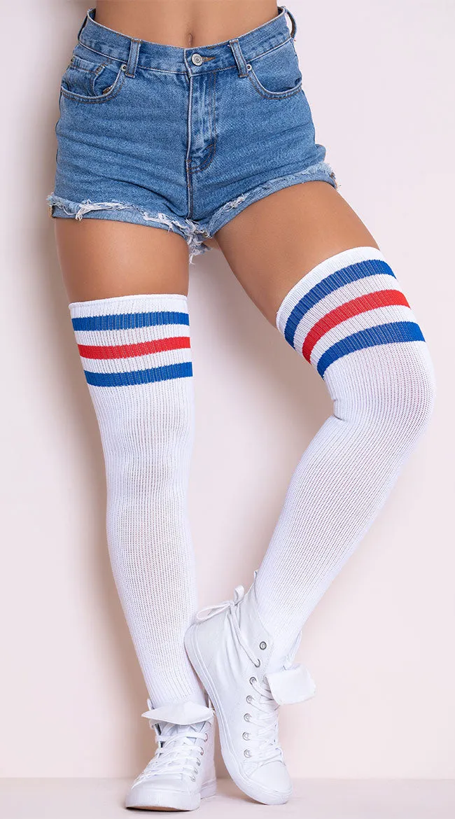 Athletic Ribbed Thigh Highs