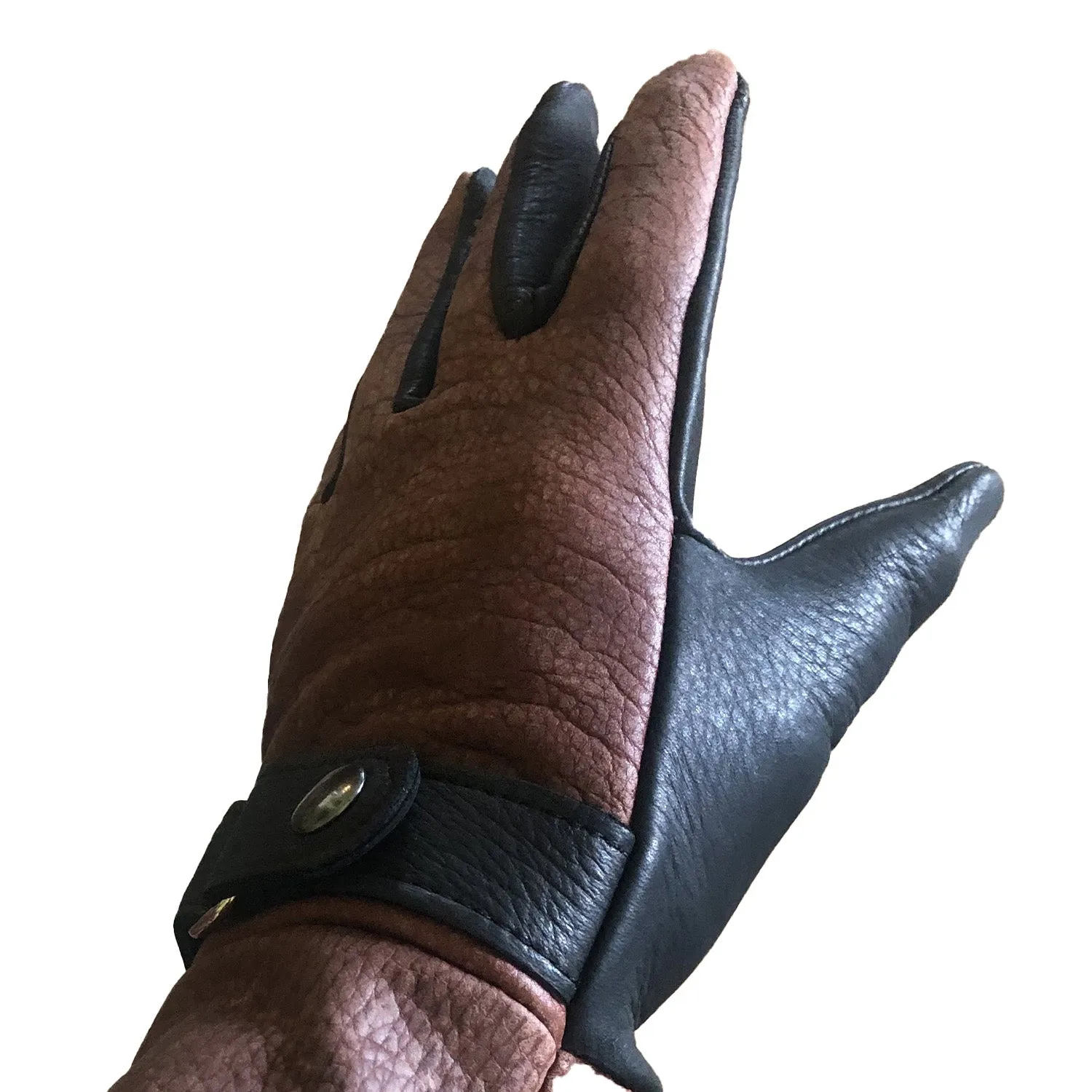 Bison Leather and Deerskin Gauntlet Gloves