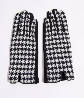 Black & White Houndstooth Gloves