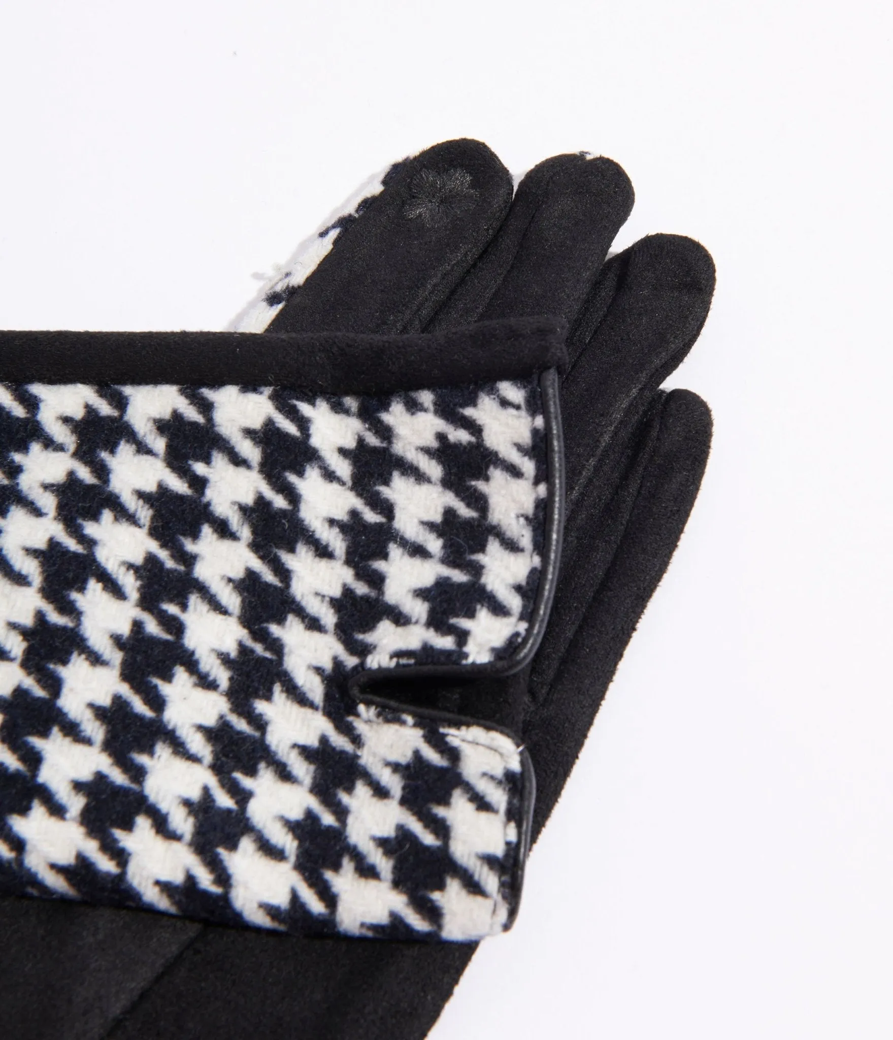 Black & White Houndstooth Gloves