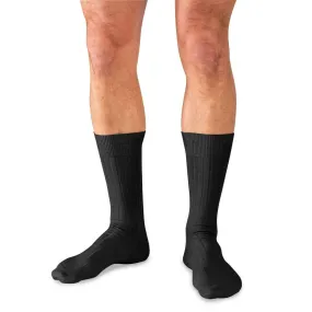 Black Cotton Mid Calf Dress Socks