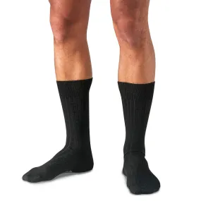 Black Merino Wool Mid Calf Dress Socks