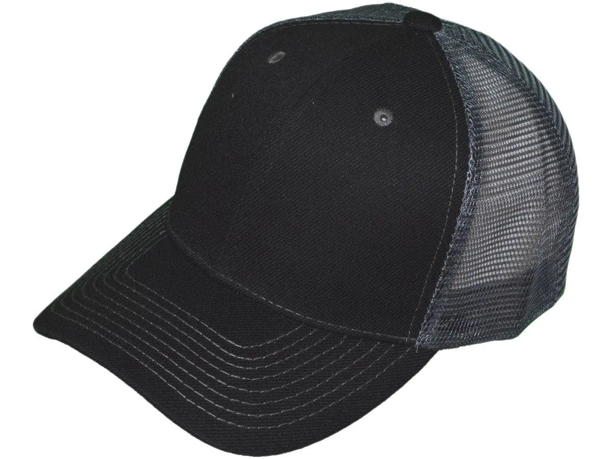 Blank Trucker Hats - Structured Mesh BK Caps