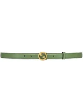 Blondie Thin Leather Belt Sage Green