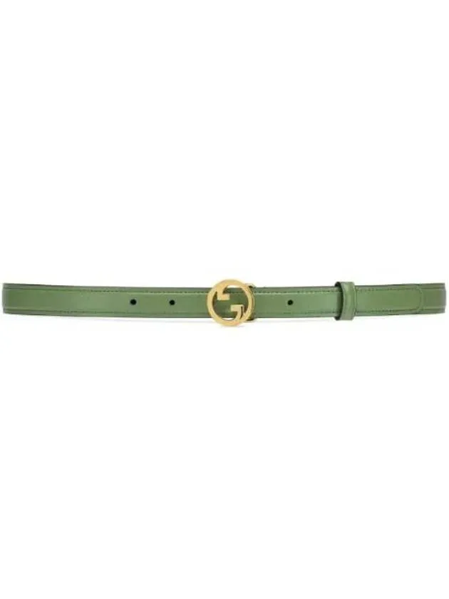 Blondie Thin Leather Belt Sage Green