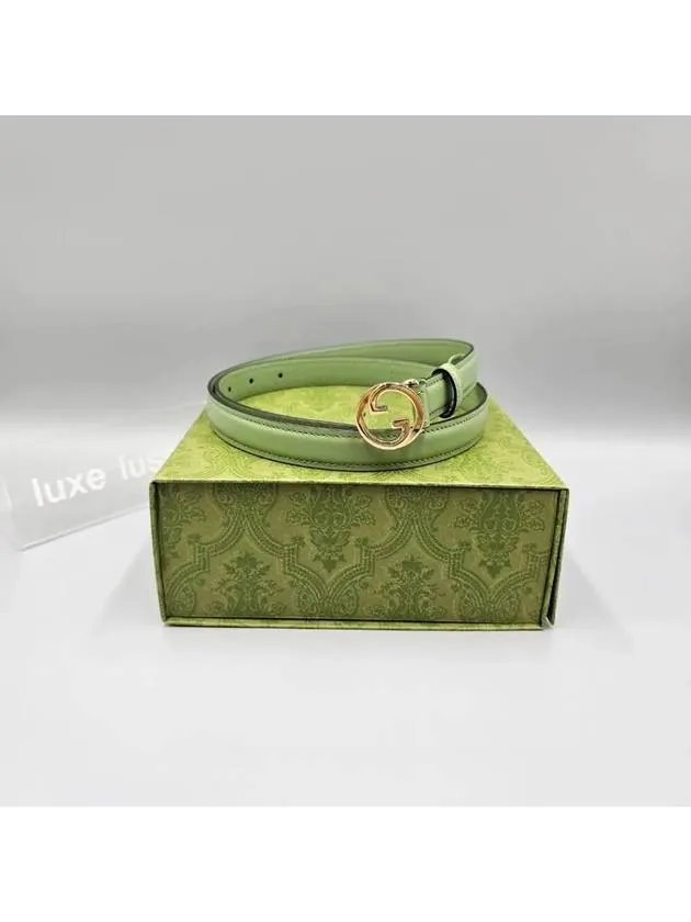 Blondie Thin Leather Belt Sage Green