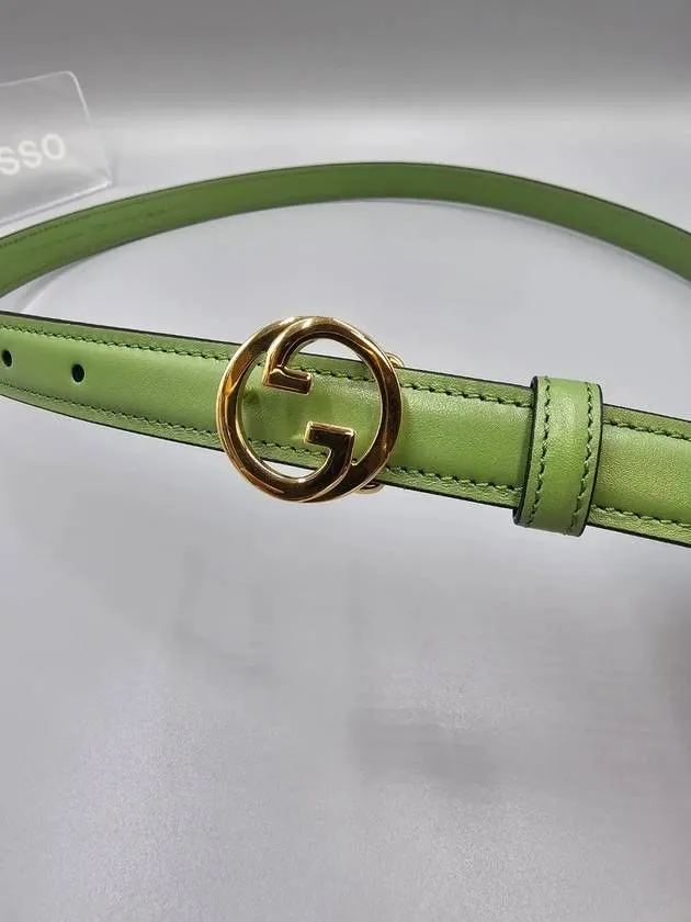 Blondie Thin Leather Belt Sage Green