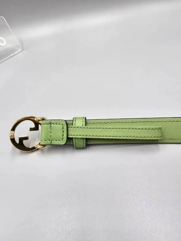 Blondie Thin Leather Belt Sage Green