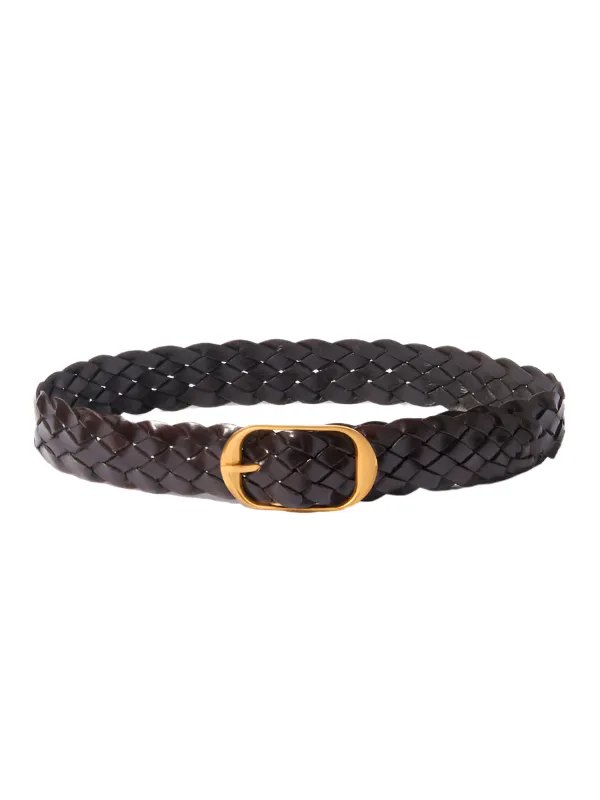 Braided Nili Belt in Dark Brown