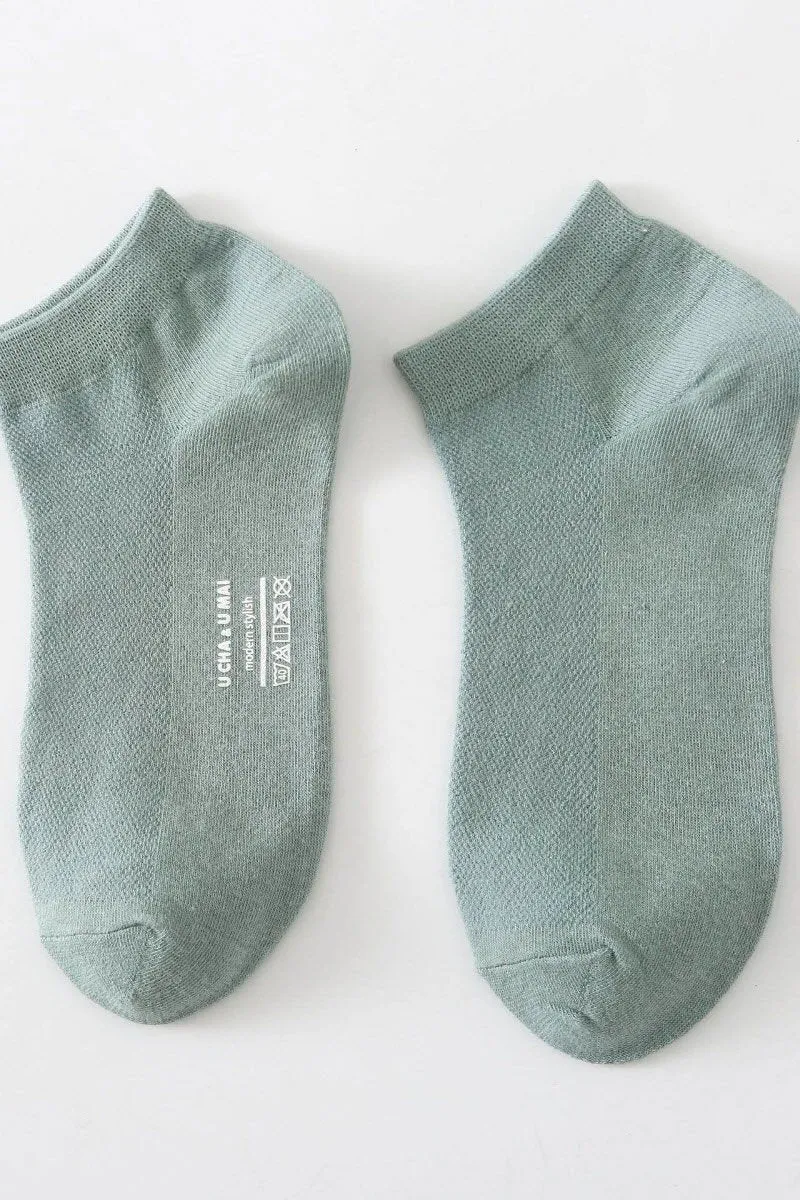 BREATHABLE SOLID COLOR COTTON SOCKS