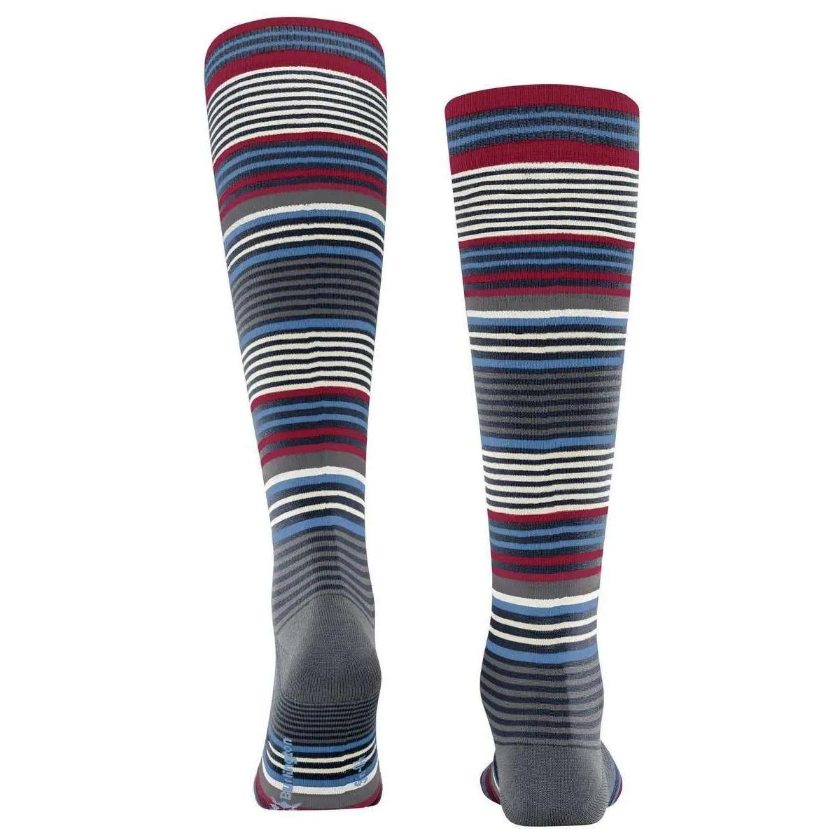 Burlington Stripe Knee High Socks - Marine Navy