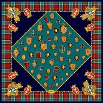 Carlos Ferdinand Coat of Arms plaid navy/green/red  CF186 90cm