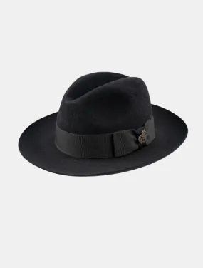 Christys' Classic Felt Fedora Hat - Black