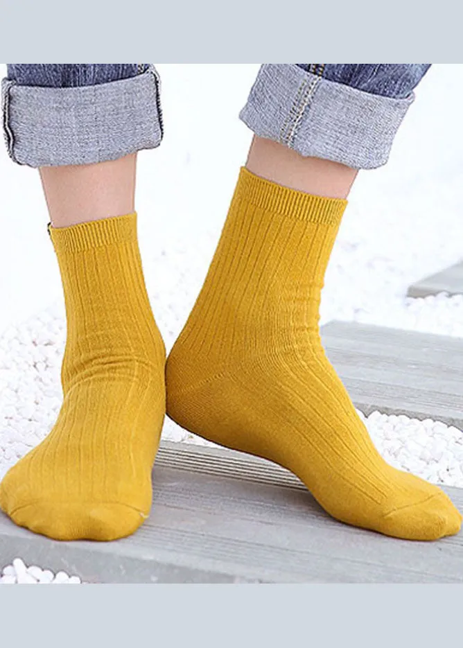 Classy Solid color Cotton Crew Socks