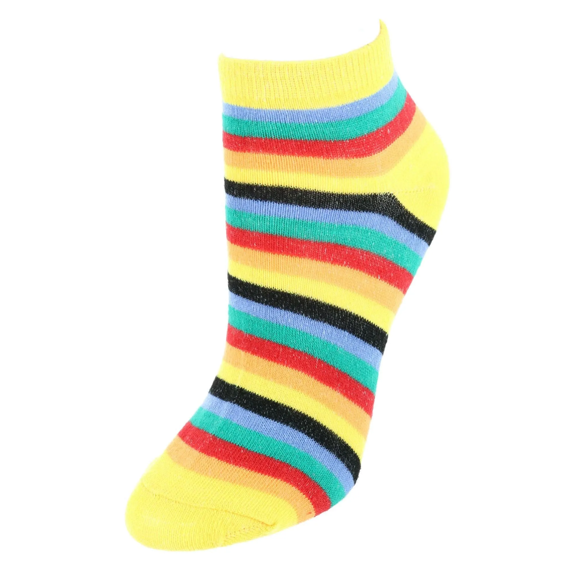 CTM® Women's Multi-Color Striped Low Cut Socks (6 Pack)