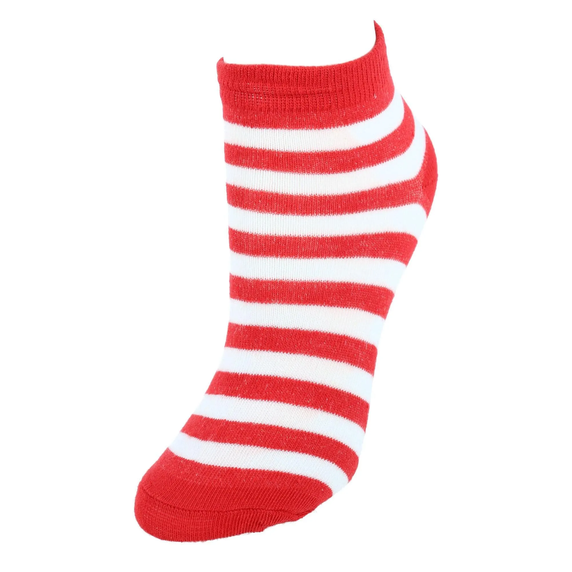 CTM® Women's Multi-Color Striped Low Cut Socks (6 Pack)