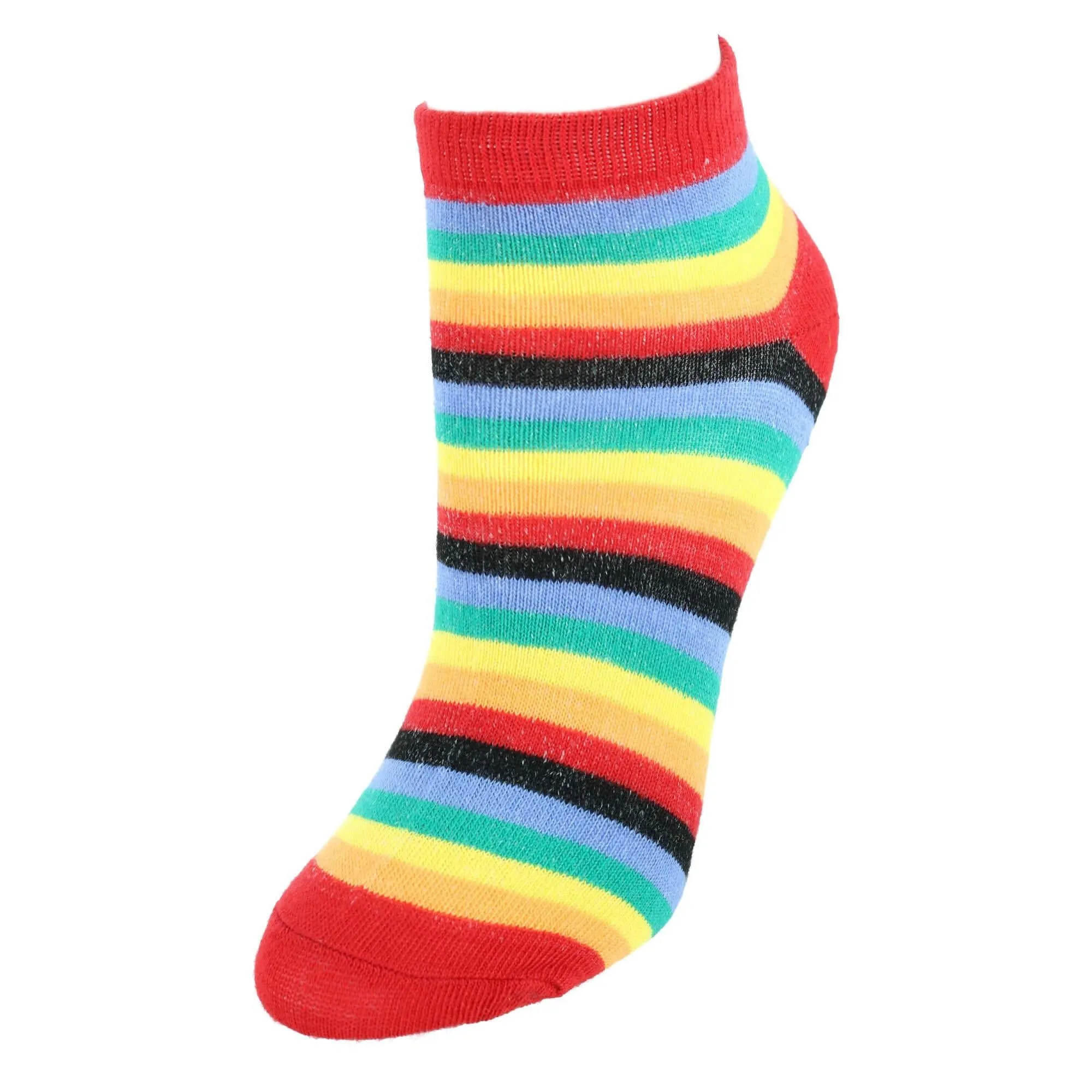 CTM® Women's Multi-Color Striped Low Cut Socks (6 Pack)