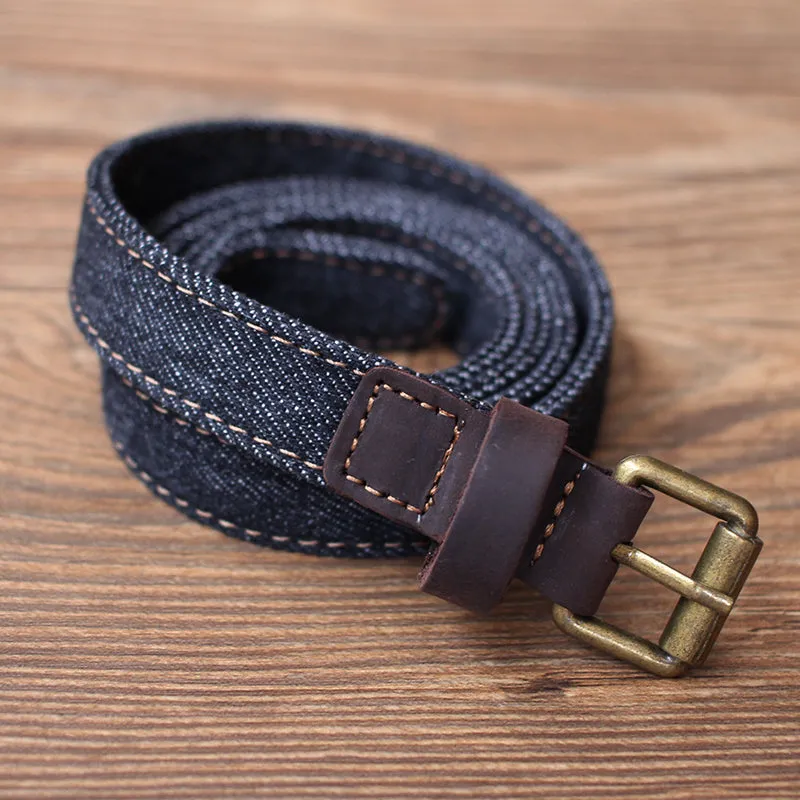 Cute Women Denim Slim Belts Denim Blue Belts Vintage Belts For Women