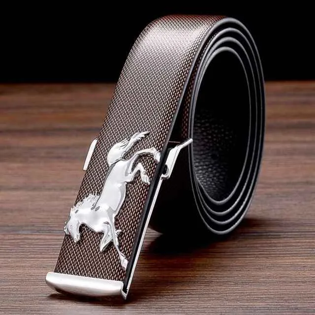 Designer Leather Buckle Fancy Men Belt