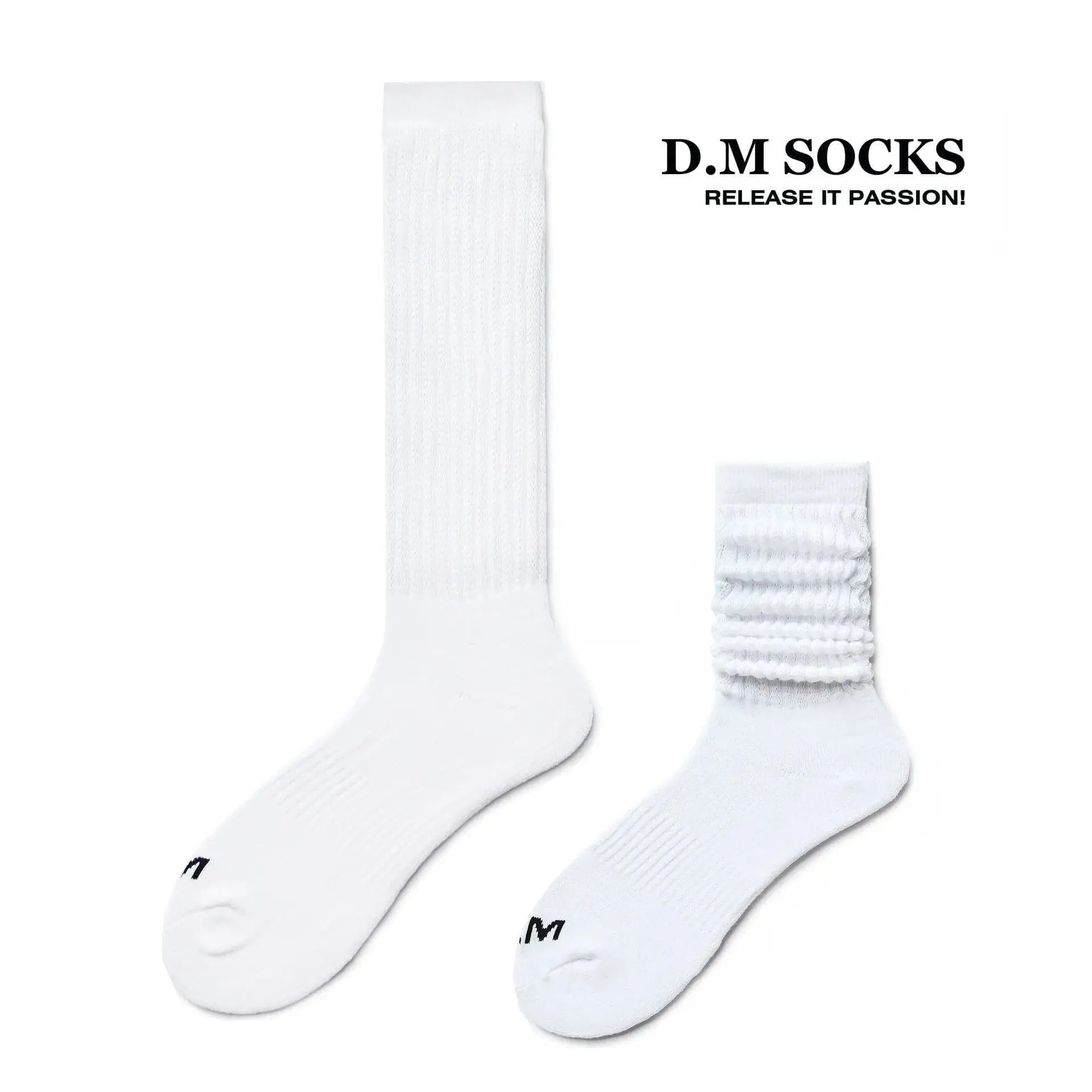 D.M Socks High Socks Solid  color