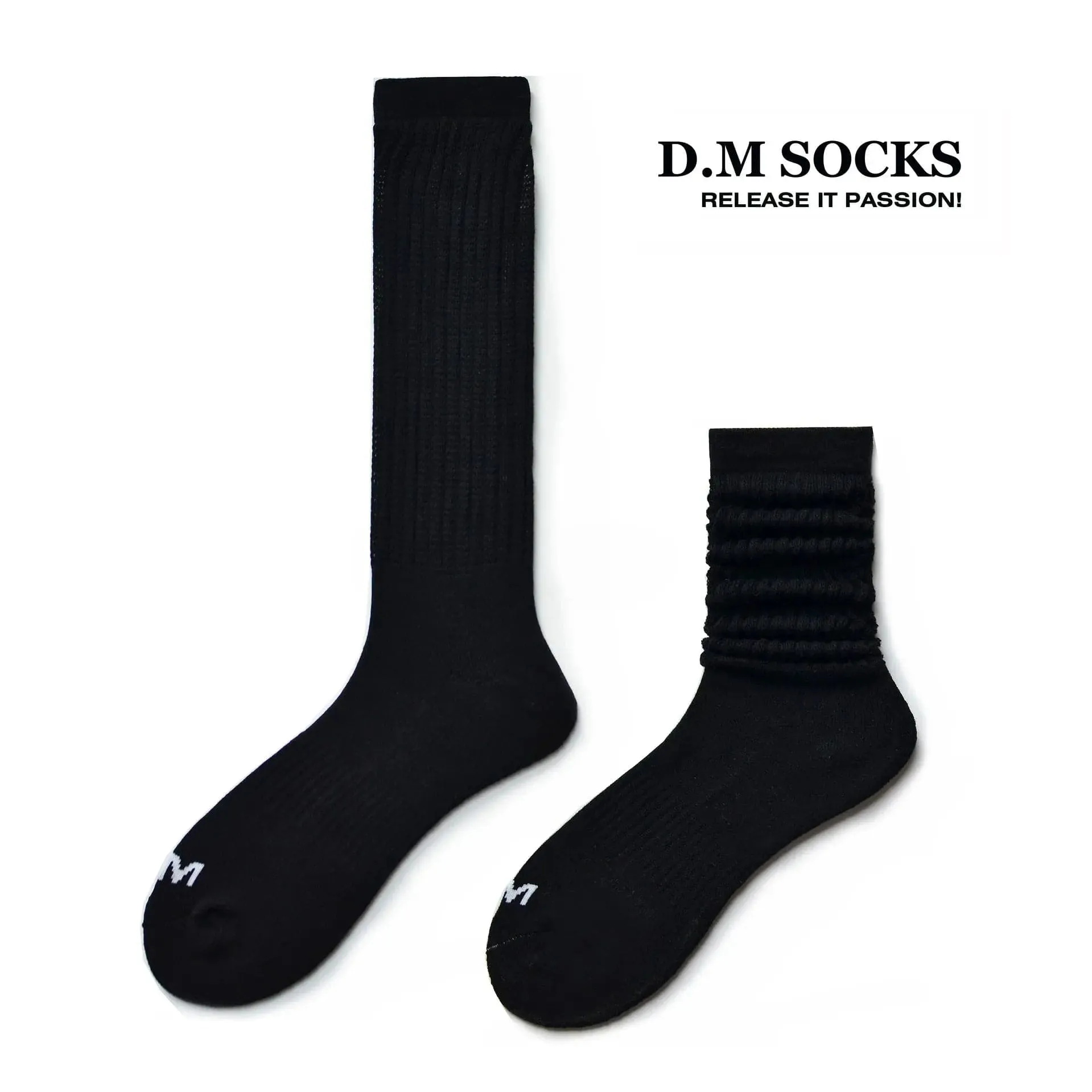 D.M Socks High Socks Solid  color