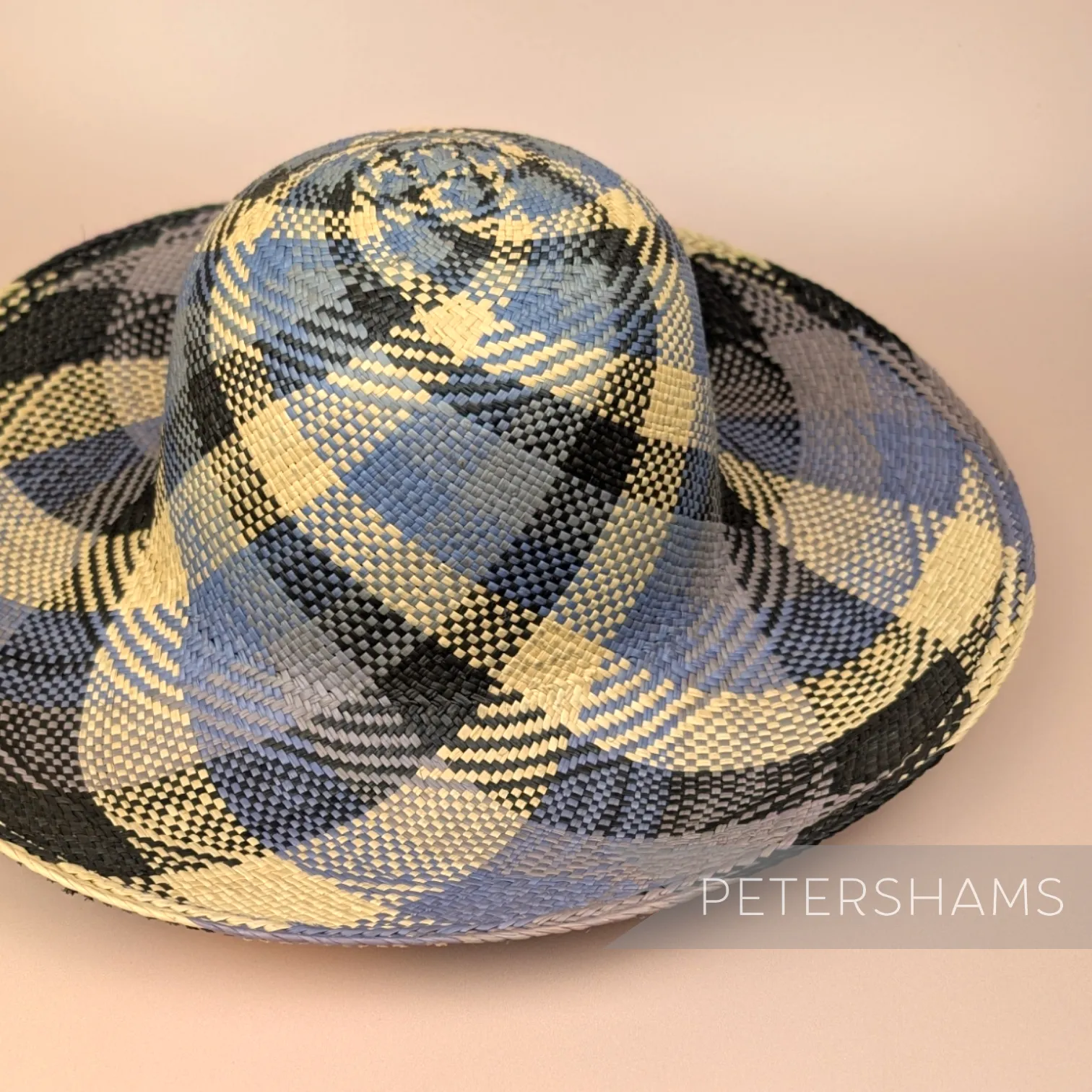 Double Swirl Vintage Ecuador Panama Straw Capeline Hat Body - 11"