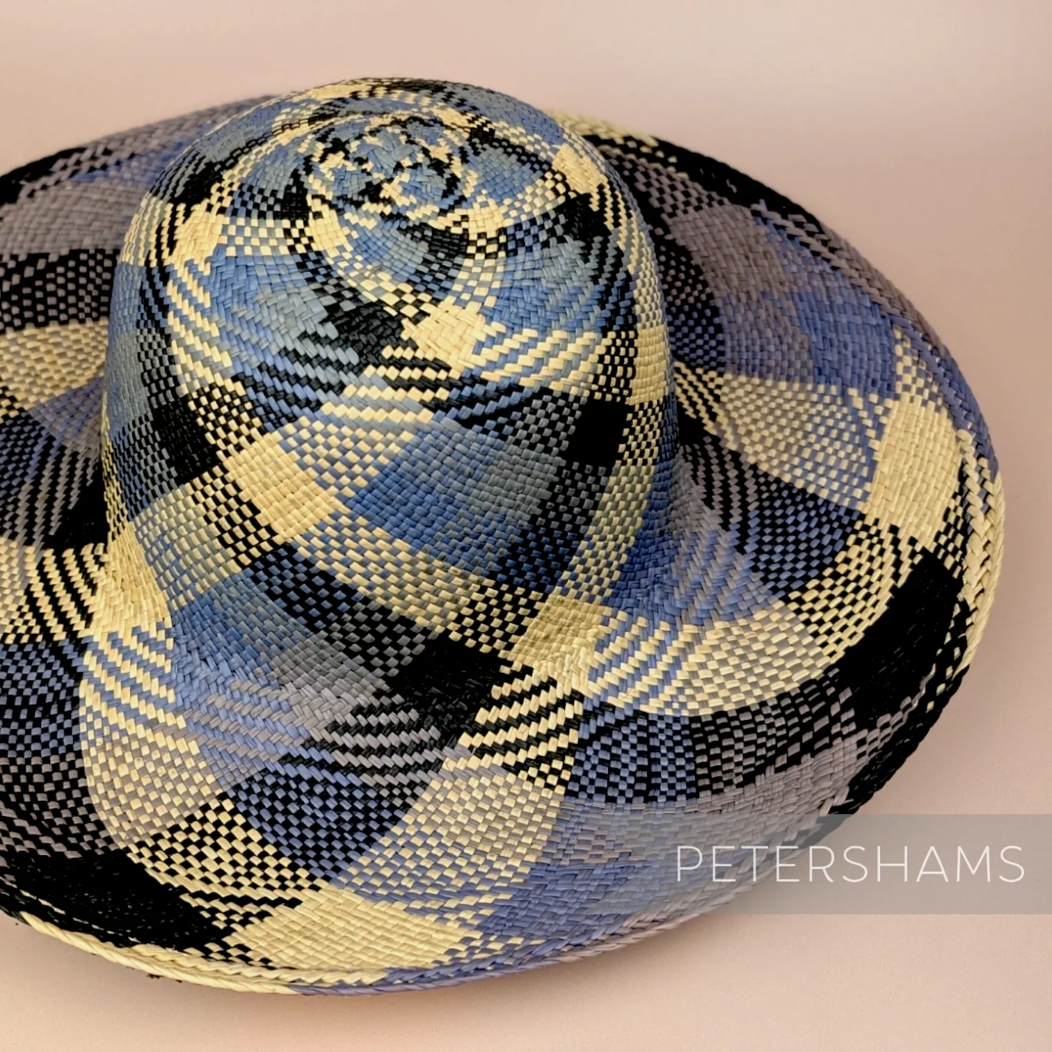 Double Swirl Vintage Ecuador Panama Straw Capeline Hat Body - 11"