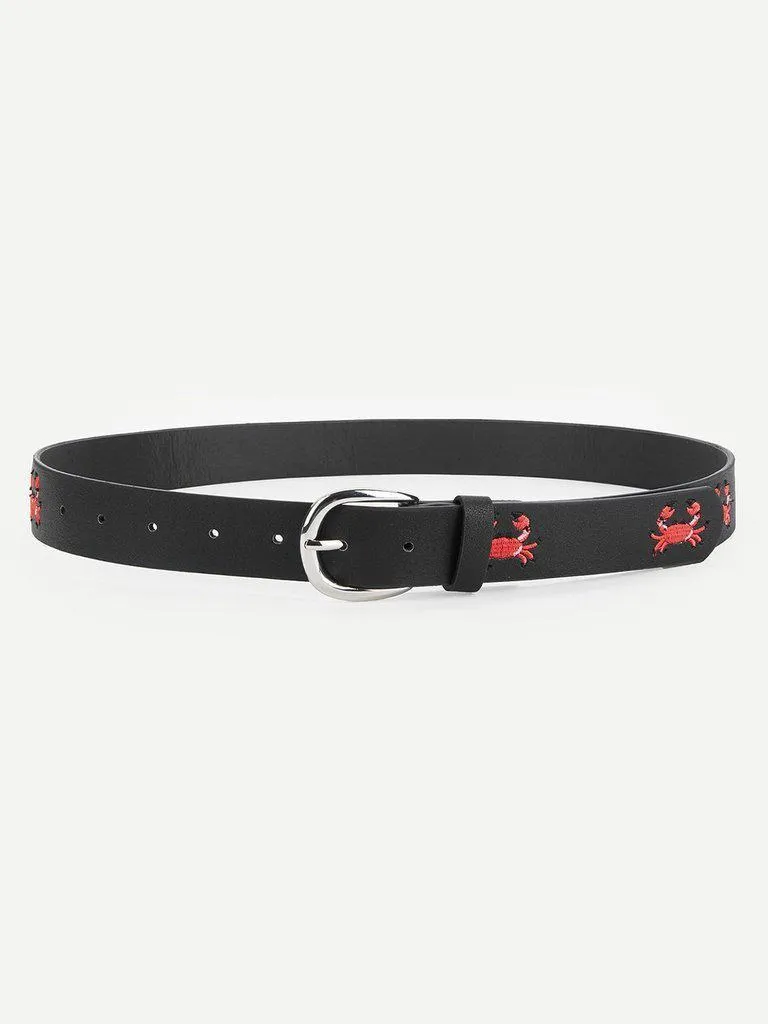 Embroidered Crab Belt