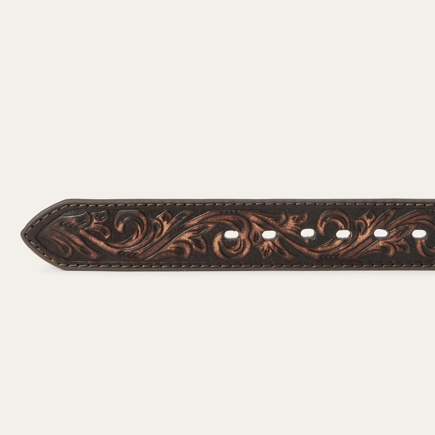 Embroidered Tooled Tab Belt