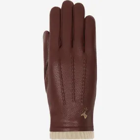 Emily (brown) – deerskin (American deerskin) leather gloves with warm wool lining