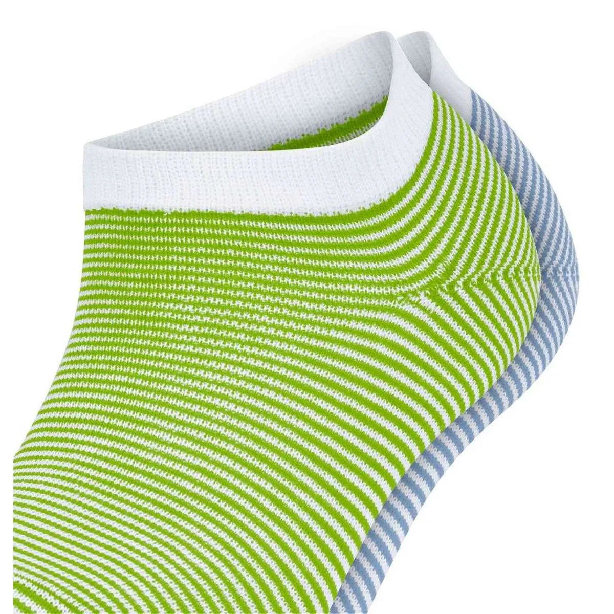 Esprit Allover Stripe 2 Pack Sneaker Socks - Green/Blue