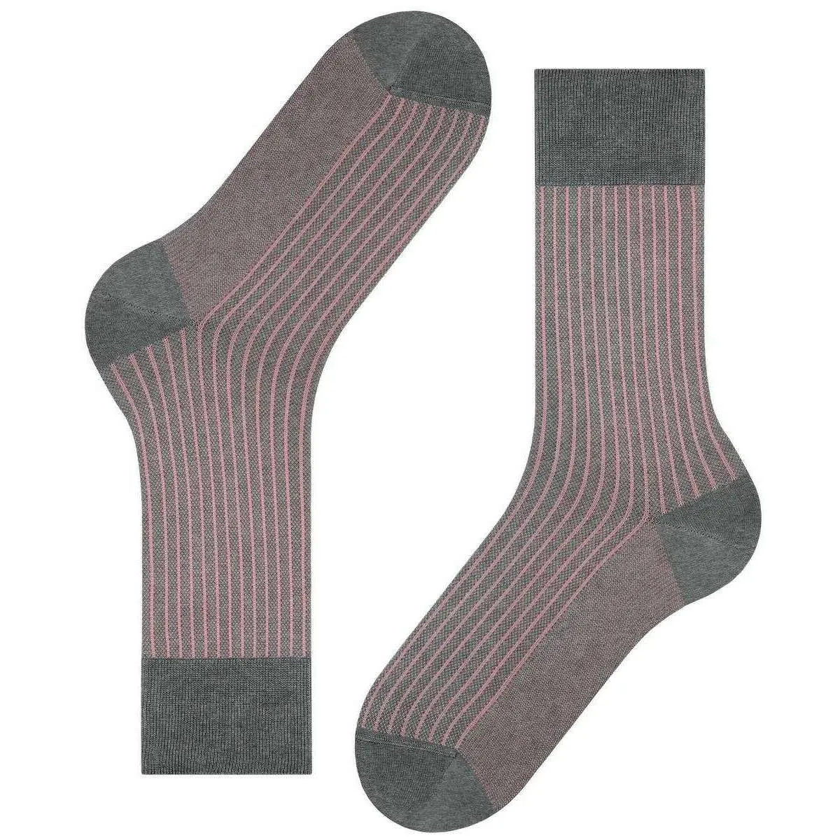 Falke Oxford Stripe Socks - Steel Mel Grey