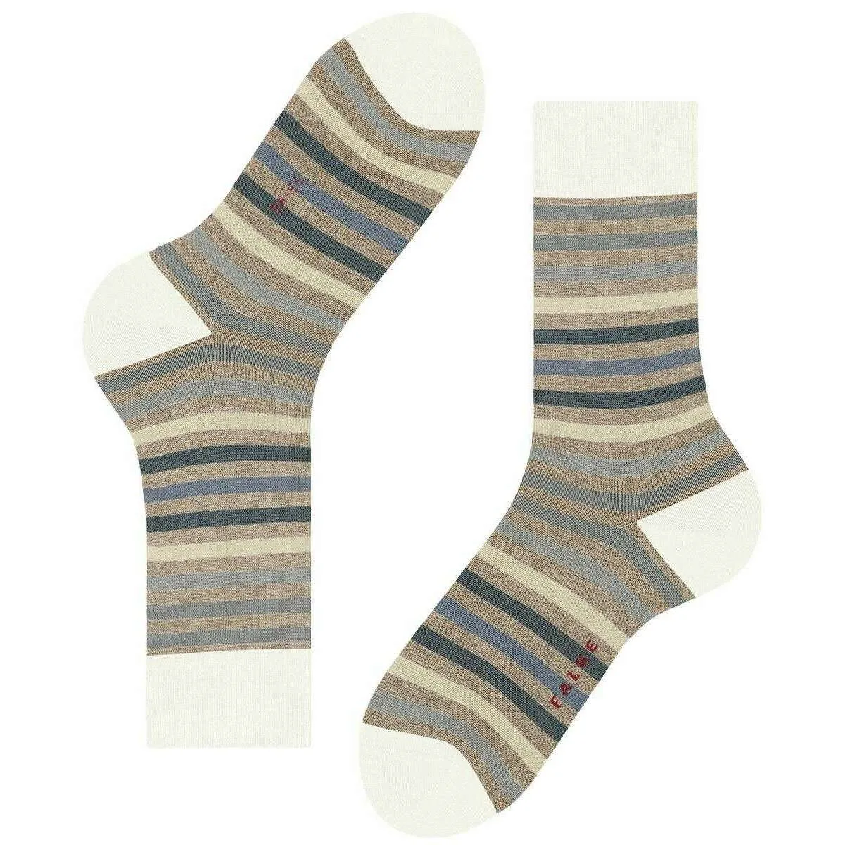 Falke Tinted Stripe Socks - Beige Mel